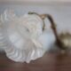 Vintage wall light, bronze swan neck and tulip globe wall light