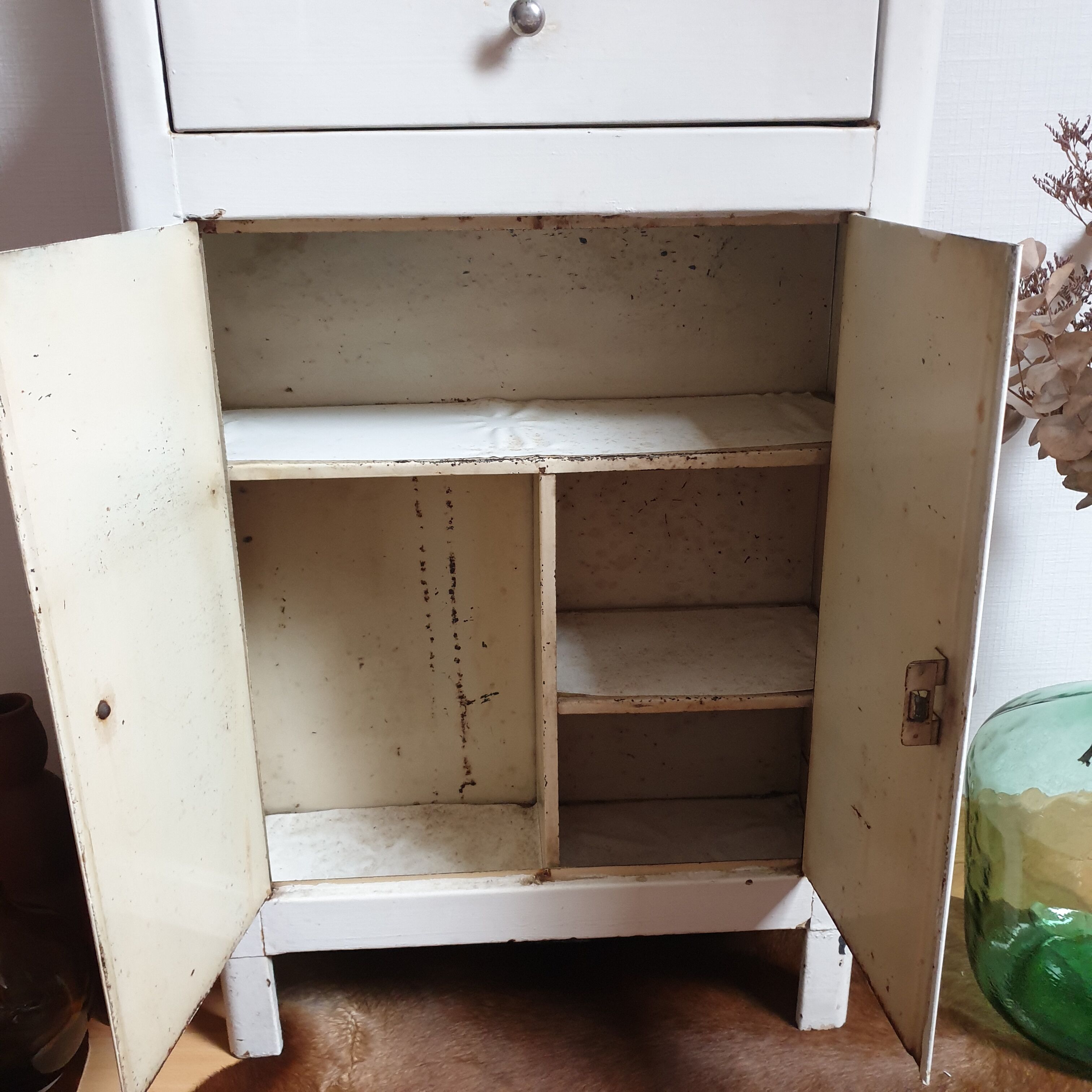 Vintage metal storage cabinet
