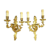 Paire d'appliques, style Louis XV, Lucien Gau, Paris