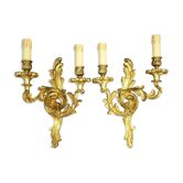 Paire d'appliques, style Louis XV, Lucien Gau, Paris