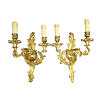 Paire d'appliques, style Louis XV, Lucien Gau, Paris