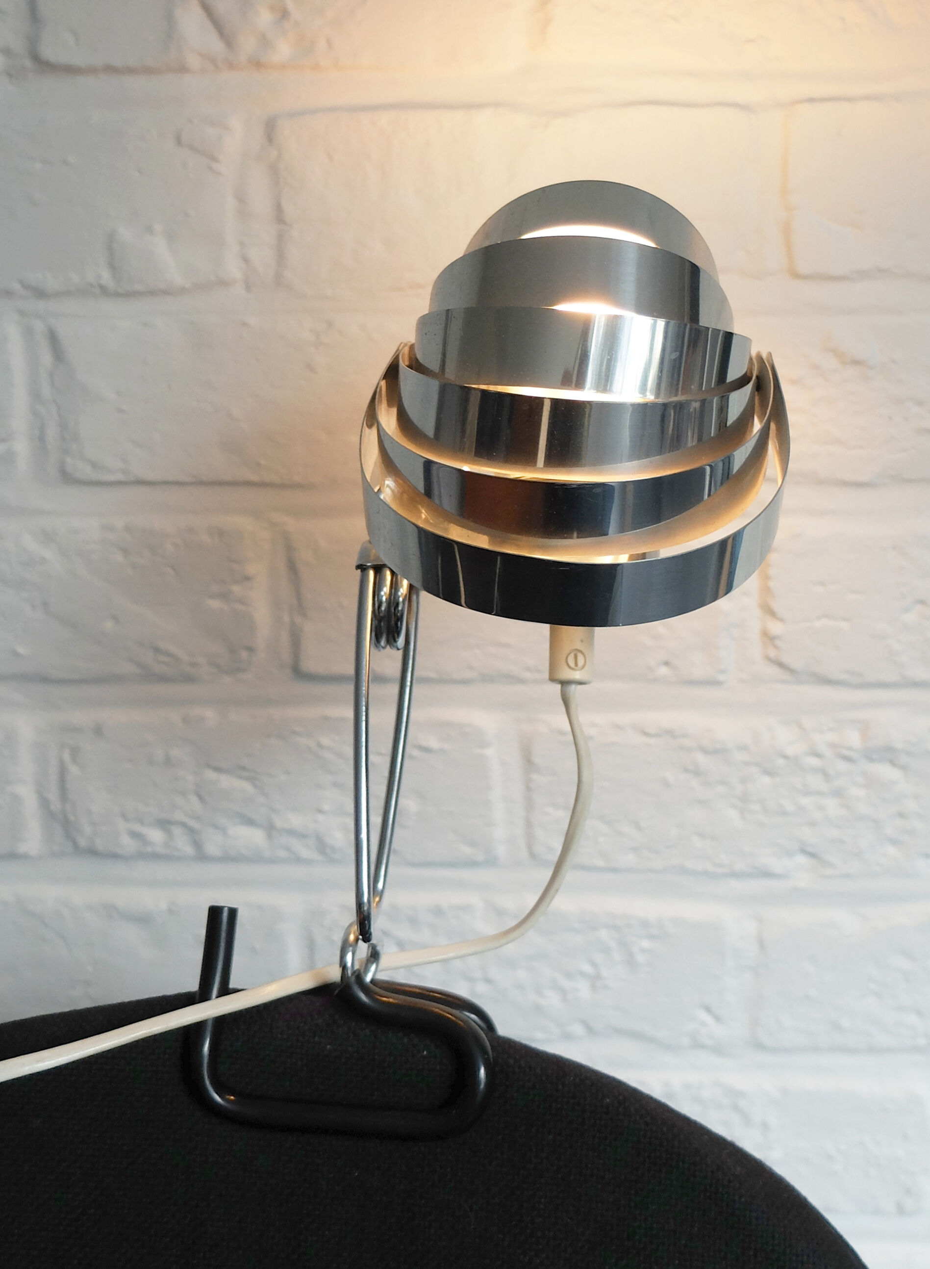 Adjustable metal clip lamp, fan, 1980s