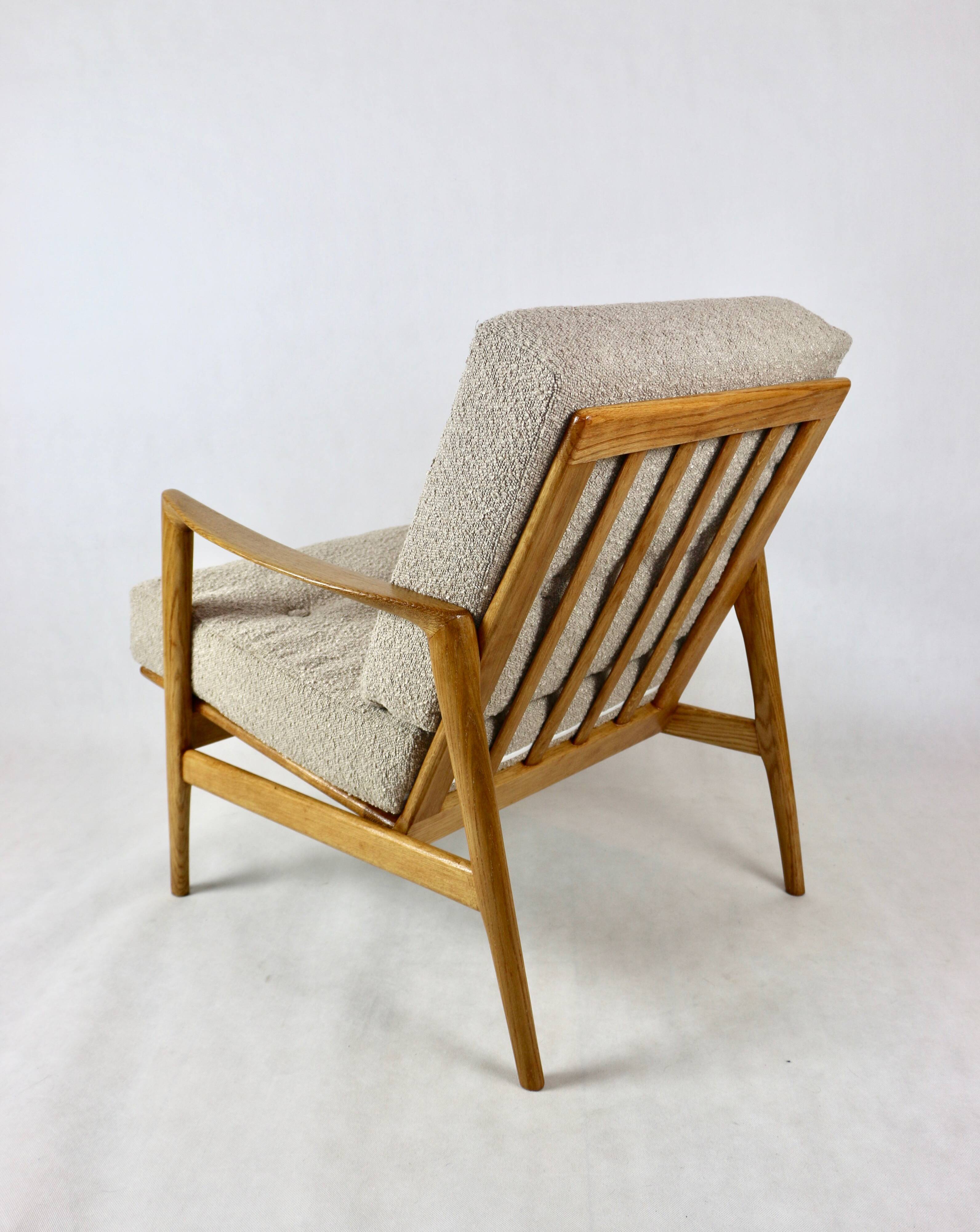 Polish Beige Stefan Oak Armchair, 1970s