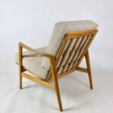 Polish Beige Stefan Oak Armchair, 1970s
