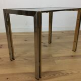 Side table, chrome and gold sofa 1970 style Hollywood Regency