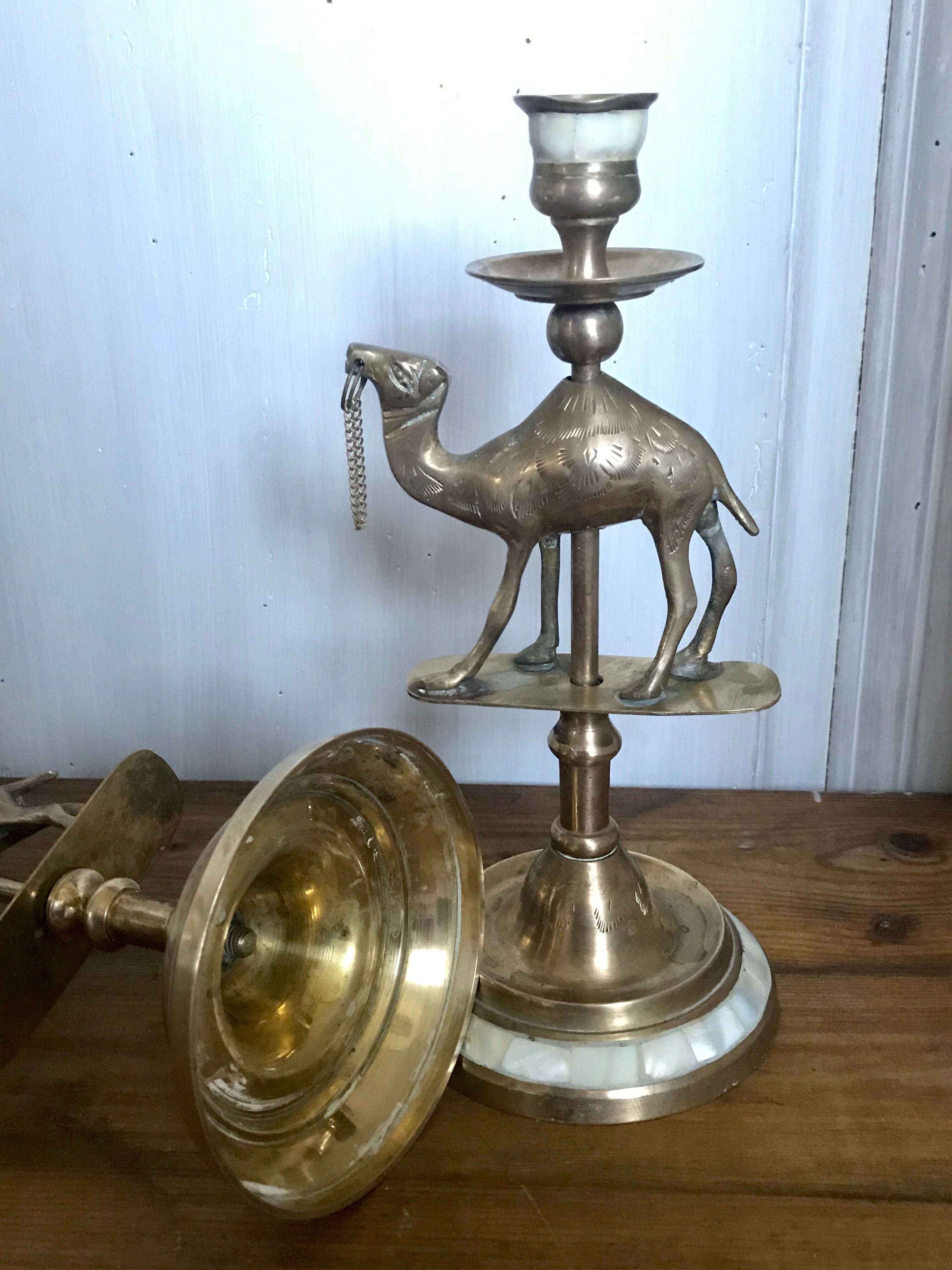 Pair of brass candlesticks