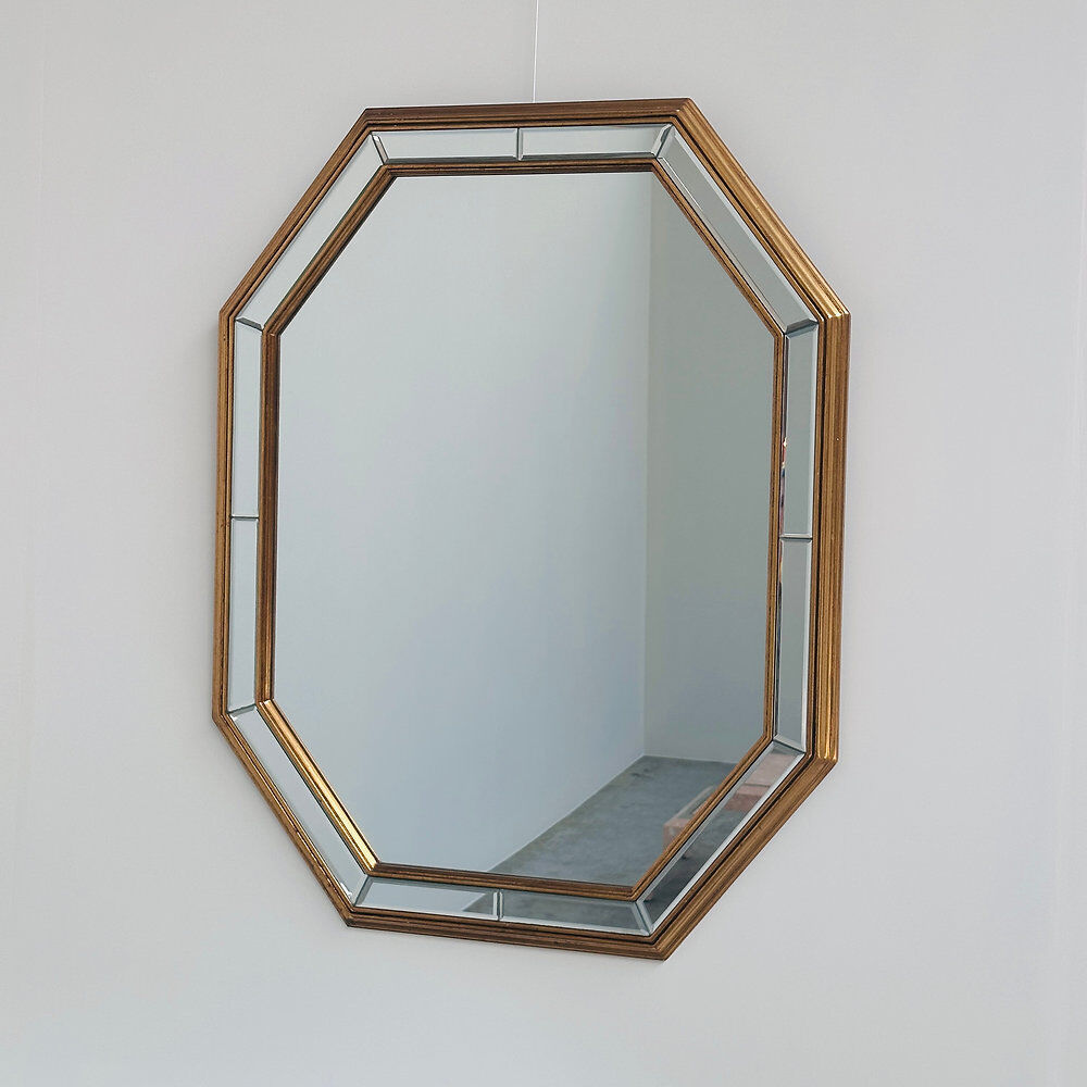 Deknudt mirrored console table and matching octagonal mirror, Belgium, 1980s