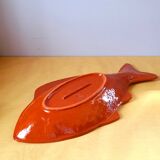 Glazed terracotta fish dish