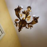 Set of 3 gold painted metal chandeliers