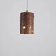 Cylindrical brutalist hanging lamp in copper / glass by Peill & Putzler