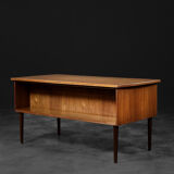 Vintage classic mid-century danish scandinavian modern teak bilateral desk, 1960s