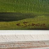 Painting bouquet of flowers by C Sargue