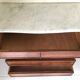 Commode 1940 bois marqueté et marbre