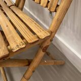 Suite of 6 folding bamboo chairs