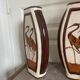 Paire de vases en céramique craquelée Art déco décor échassier Keralouve la Louvière