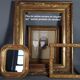 Mirror in old frame wood engraved gilded with gold leaf 40x28 cm