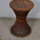 Tabouret diabolo en rotin