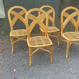 Set of four rattan chairs