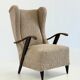 Melchiorre Bega armchair in beige bouclé