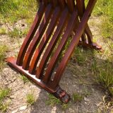 Carved wood Dagobert armchair