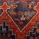 Vintage tribal rug 170x240 cm, wool oriental handmade rug large 2553