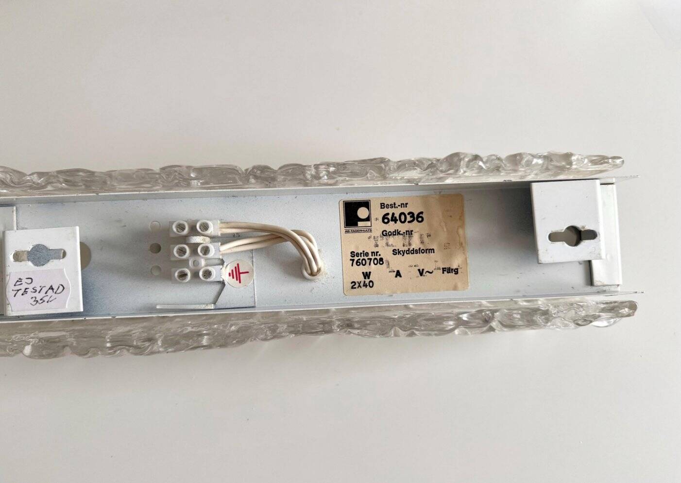 Vintage crystal wall sconce by Gert Nyström, 1960s