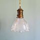 Large Holophane pendant light in clear ribbed glass, 1920-30.