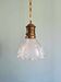 Large Holophane pendant light in clear ribbed glass, 1920-30.