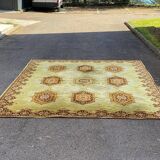 Persian wool rug in mustard velvet 250x350cm