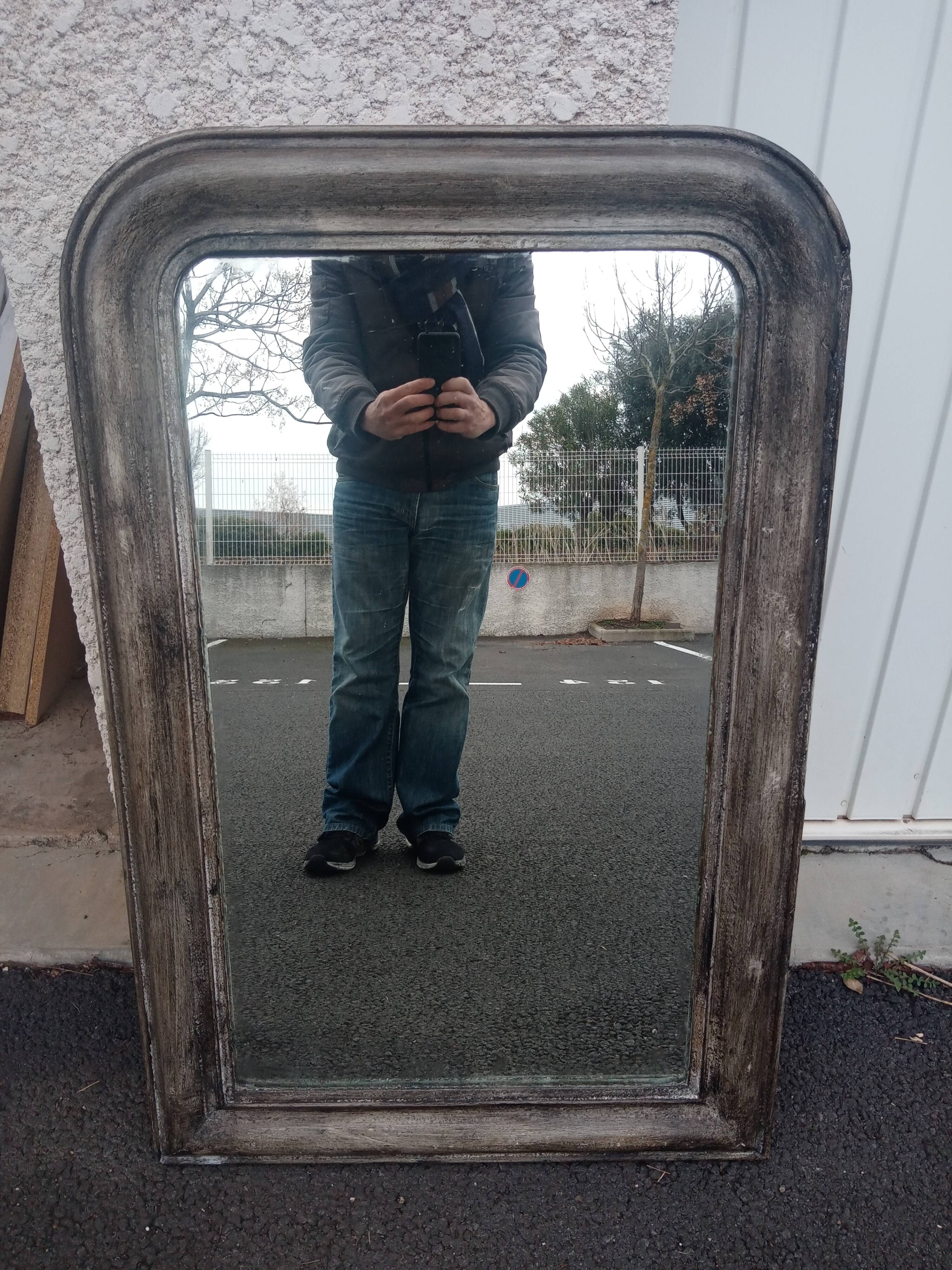 Old mirror louis philippe patinated 106 x 67 cm