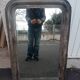 Old mirror louis philippe patinated 106 x 67 cm