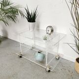 Vintage TV furniture David Lange plexiglass