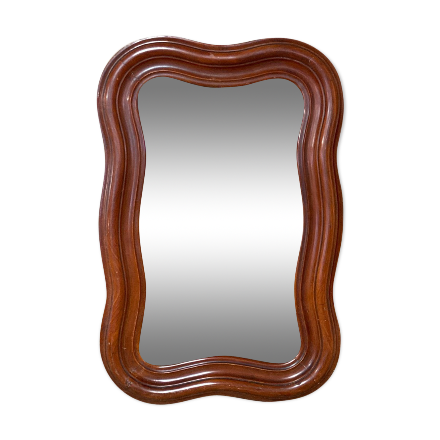 Louis Philippe organic curved wavy distressed mirror, ca 1880