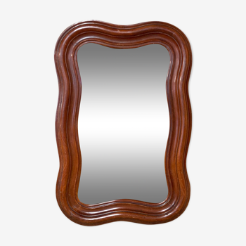 Louis Philippe organic curved wavy distressed mirror, ca 1880