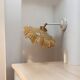 Vintage tilting wall light in gold Clichy glass
