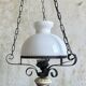 Suspension vintage en opaline et céramique