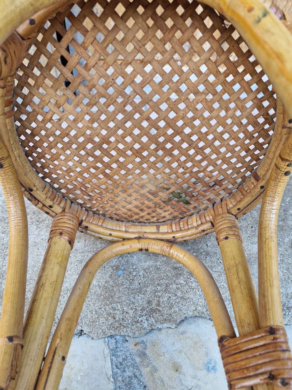 Vintage rattan stool