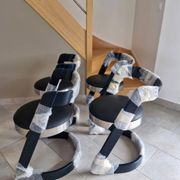 Set of 4 black cantilever chairs – Italian design from the 1970s