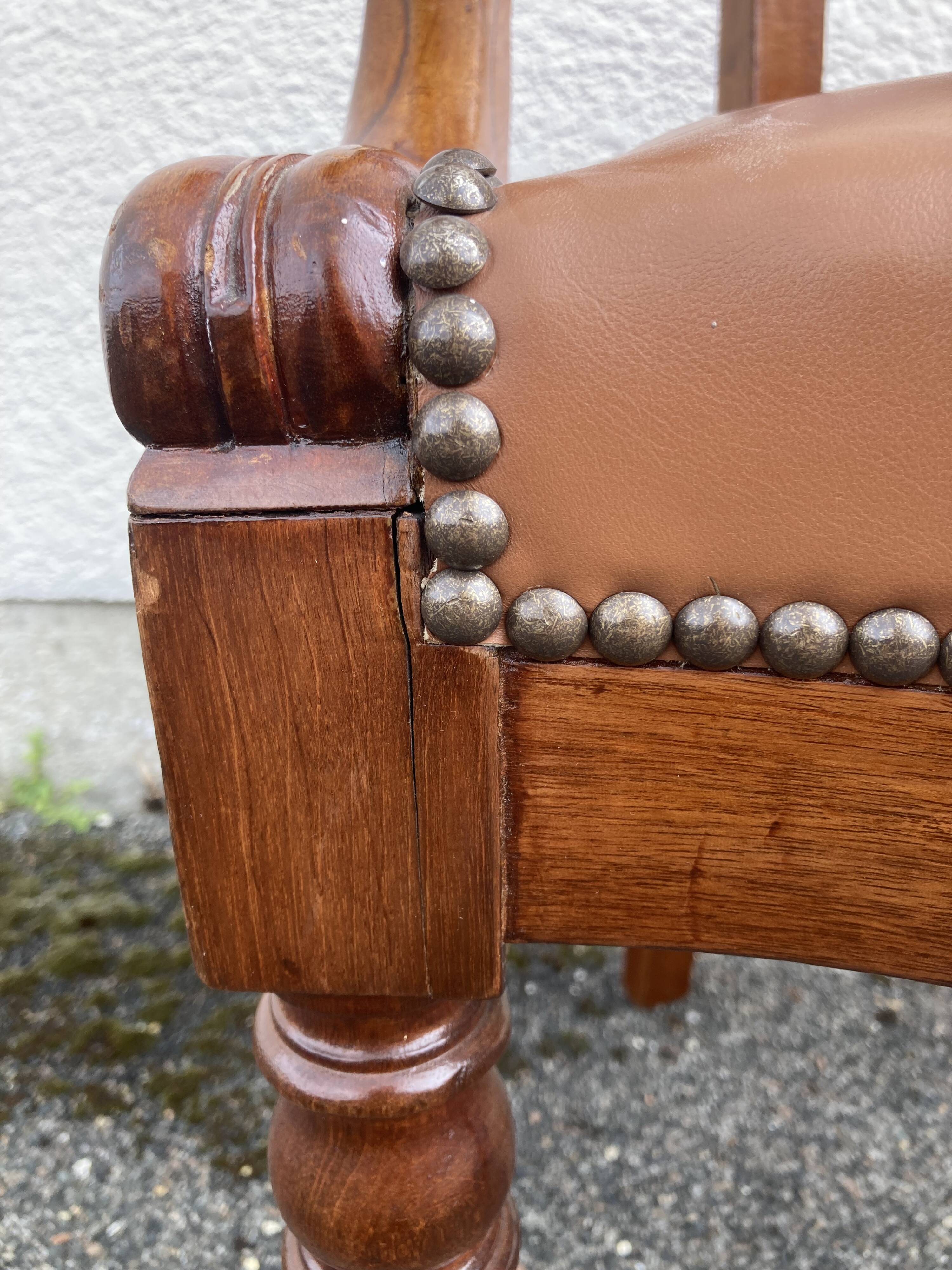 19th-century mahogany office chair