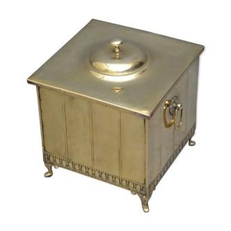 Edwardian brass coal bin