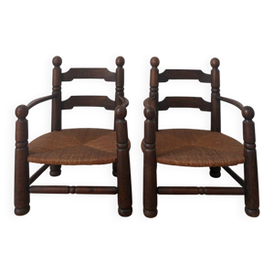 paire de fauteuils paillés - 1940