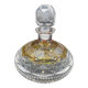 Bohemian crystal bottle, cut and engraved – Frosted floral decoration