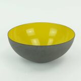 Vintage danish krenit bowl herbert krenchel yellow enamel torben orskov 50s