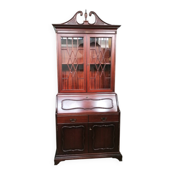 Trumeau (secretary desk) vintage con vetrina, anni 50