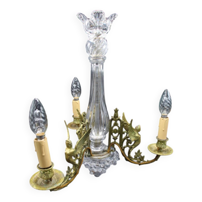 petit lustre en cristal et bronze de la maison baccarat XIXeme
