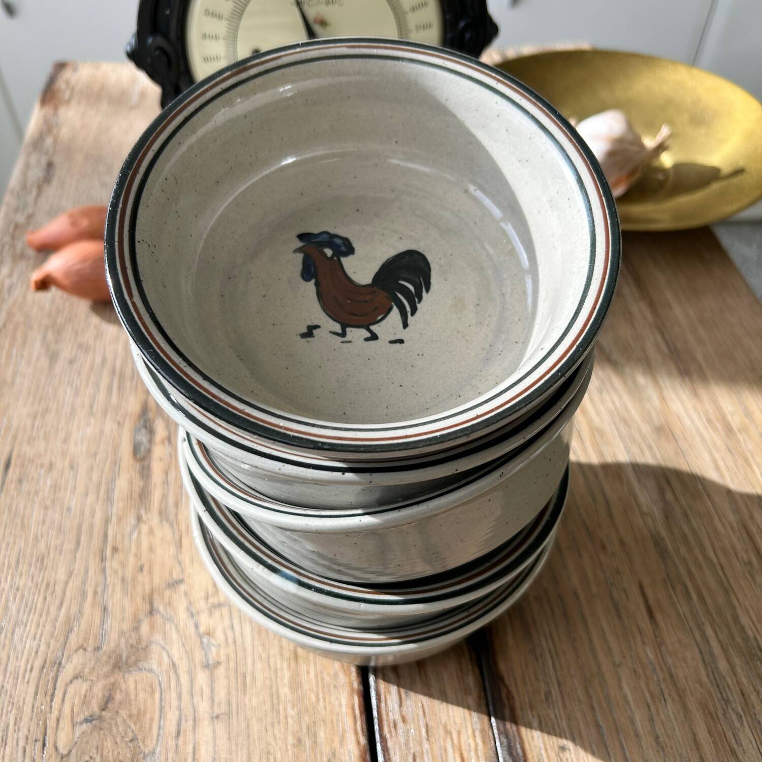 5 large Coq stoneware bowls