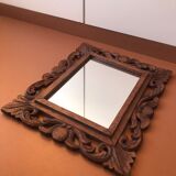 Old mirror carved wooden frame