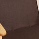 Fauteuil rétro en tissu en laine cacao, bois de hêtre naturel
