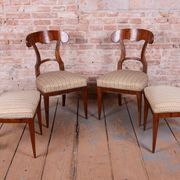 Chaises Biedermeier en noyer, Autriche, années 1830, ensemble de 8