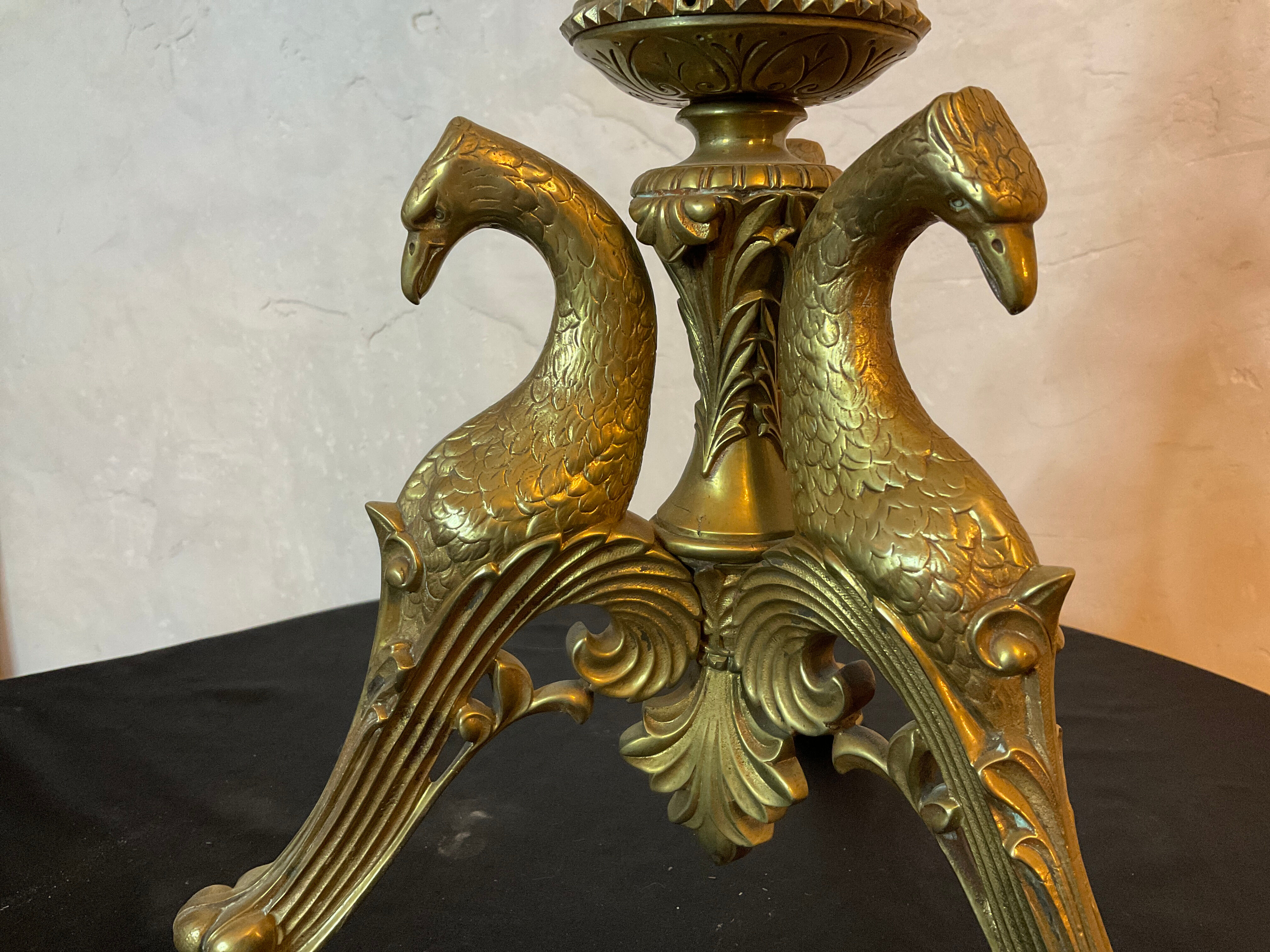 Lamp pique candle bronze tripods decoration eagle